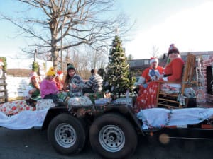 The Vesta Pentecostal Holiness Church parade float won first place for best float in the Fifth Annual Meadows of Dan Christmas Parade this past Saturday. Green Mountain Church placed second and Poor Farmer’s Market took third place. (Photo by Linda Hylton)